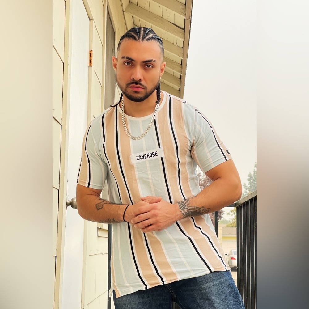 Mens Zanerobe striped Tee Shirt Size L